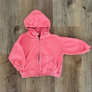 ZARA Kids Zip-up Hoodie in Coral Red Size: 18-24 months| Spring Ready!